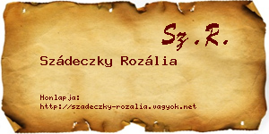 Szádeczky Rozália névjegykártya