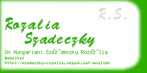 rozalia szadeczky business card